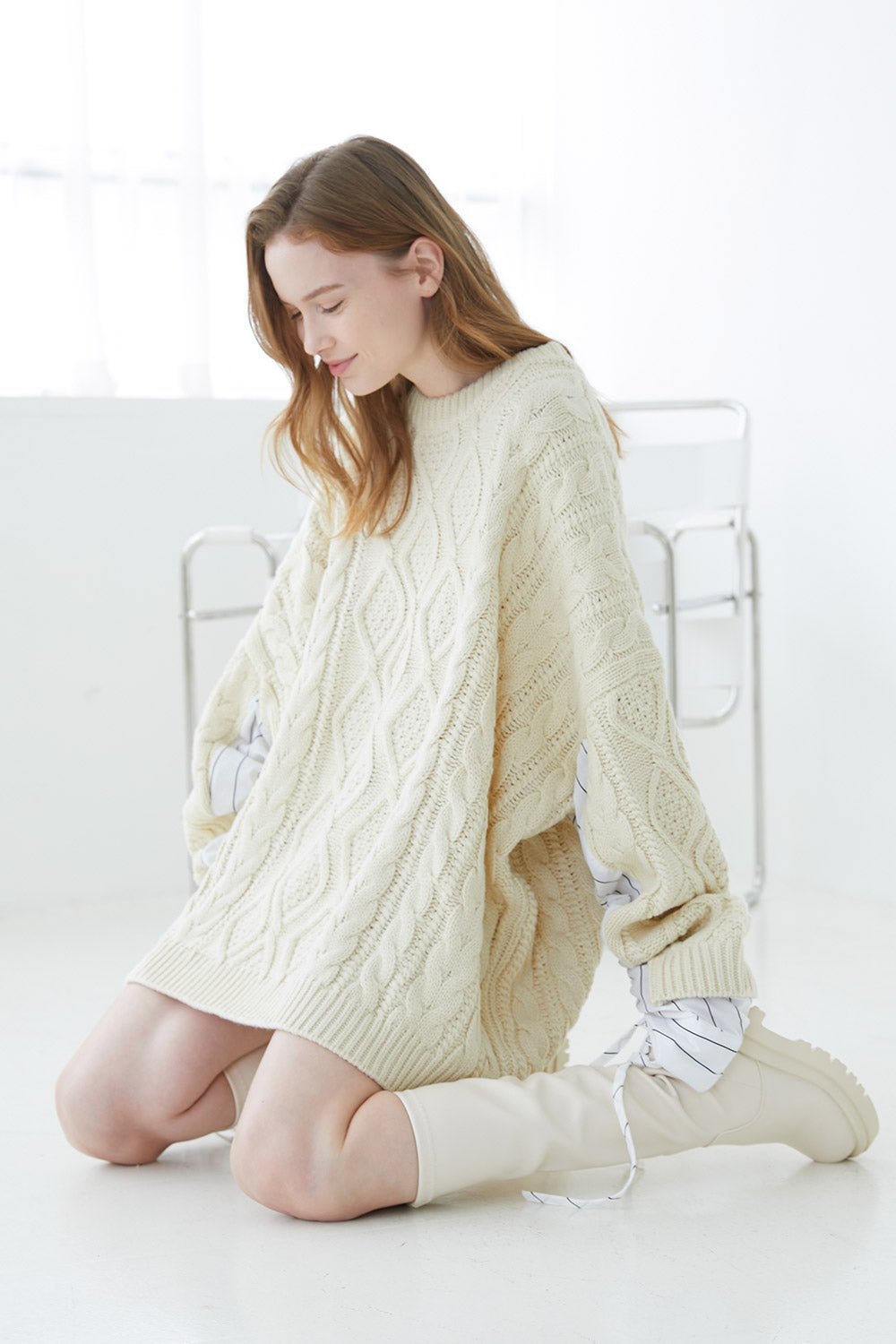 Sadie Shirt Combo Knit Pullover