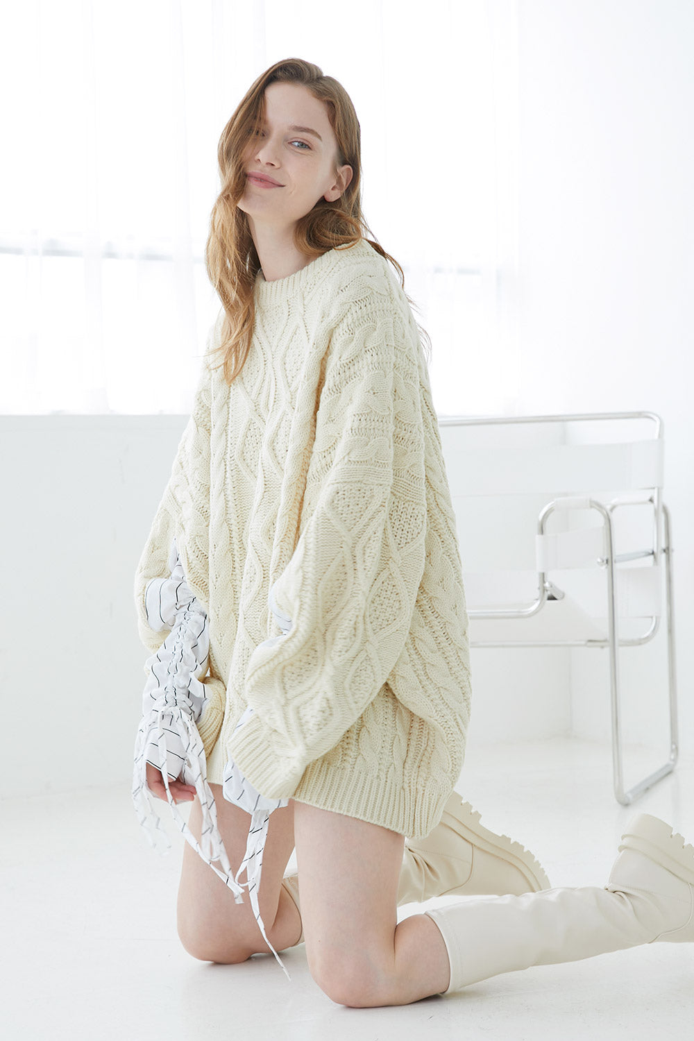Sadie Shirt Combo Knit Pullover