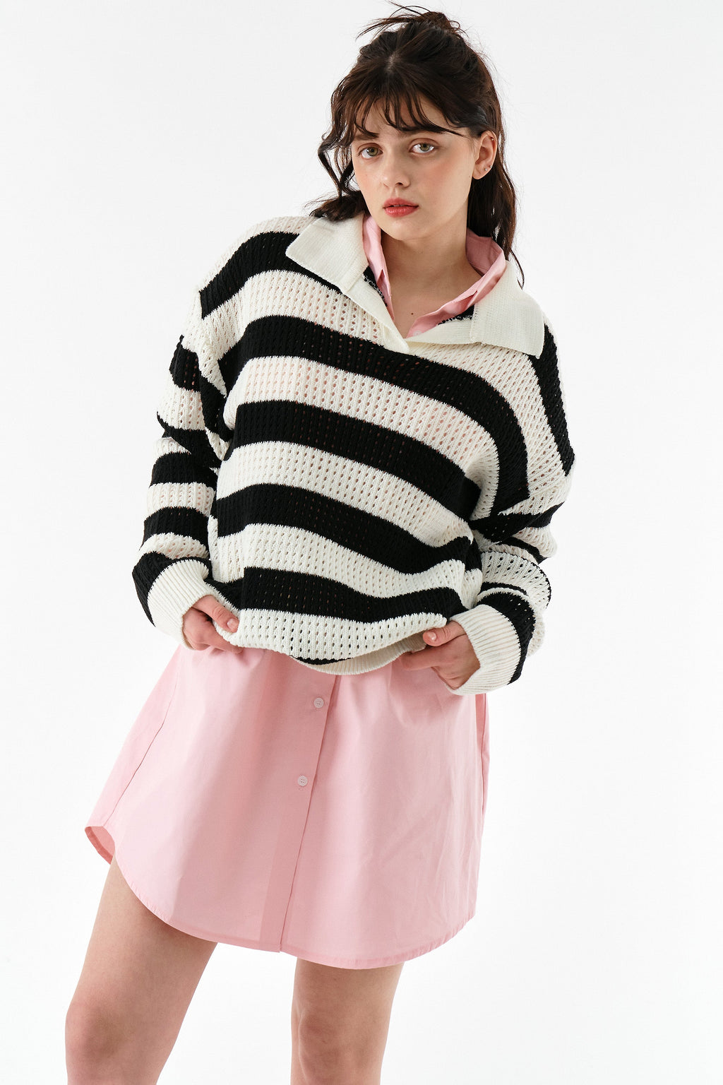 Flora Stripe Collar Sweater