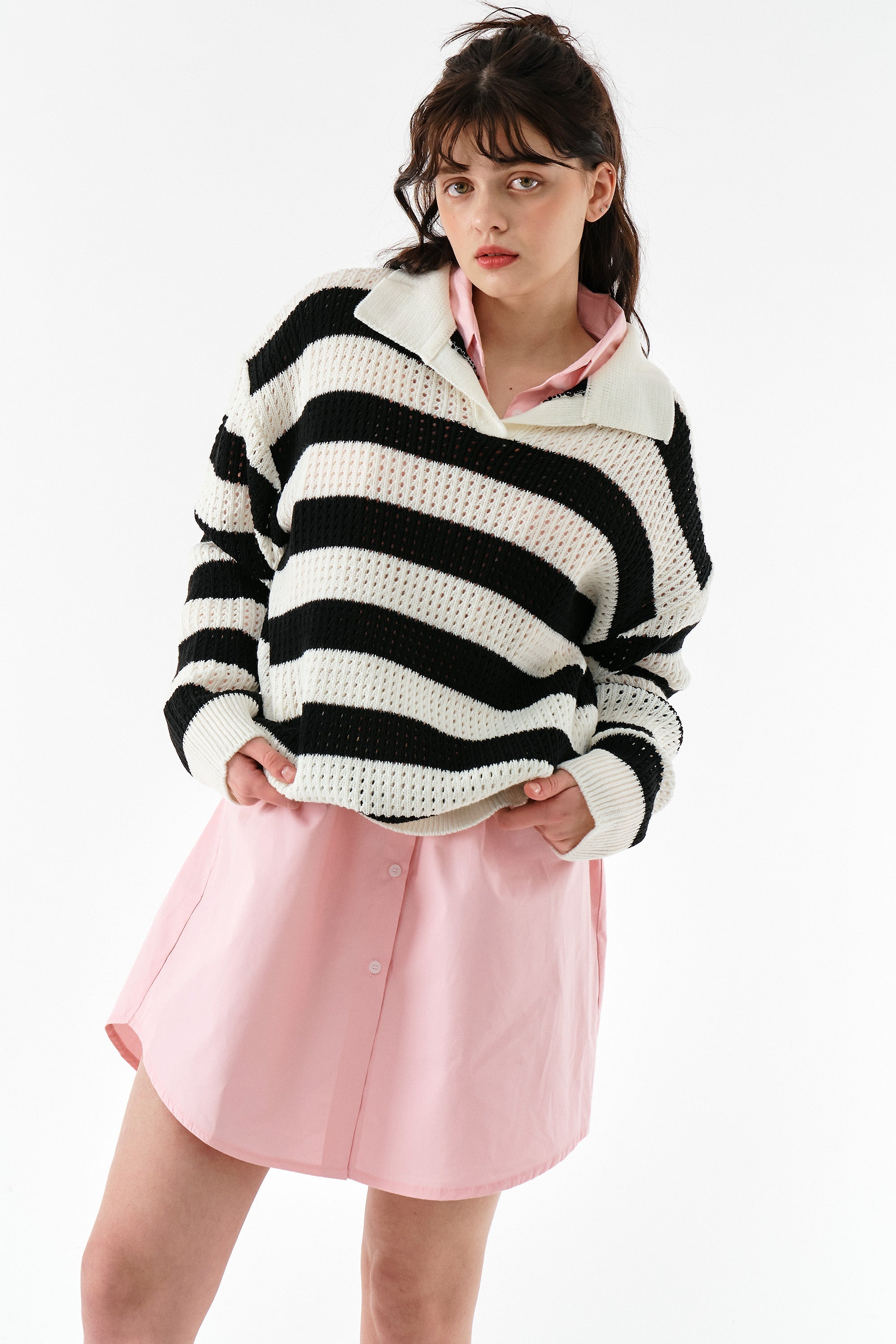 Flora Stripe Collar Sweater