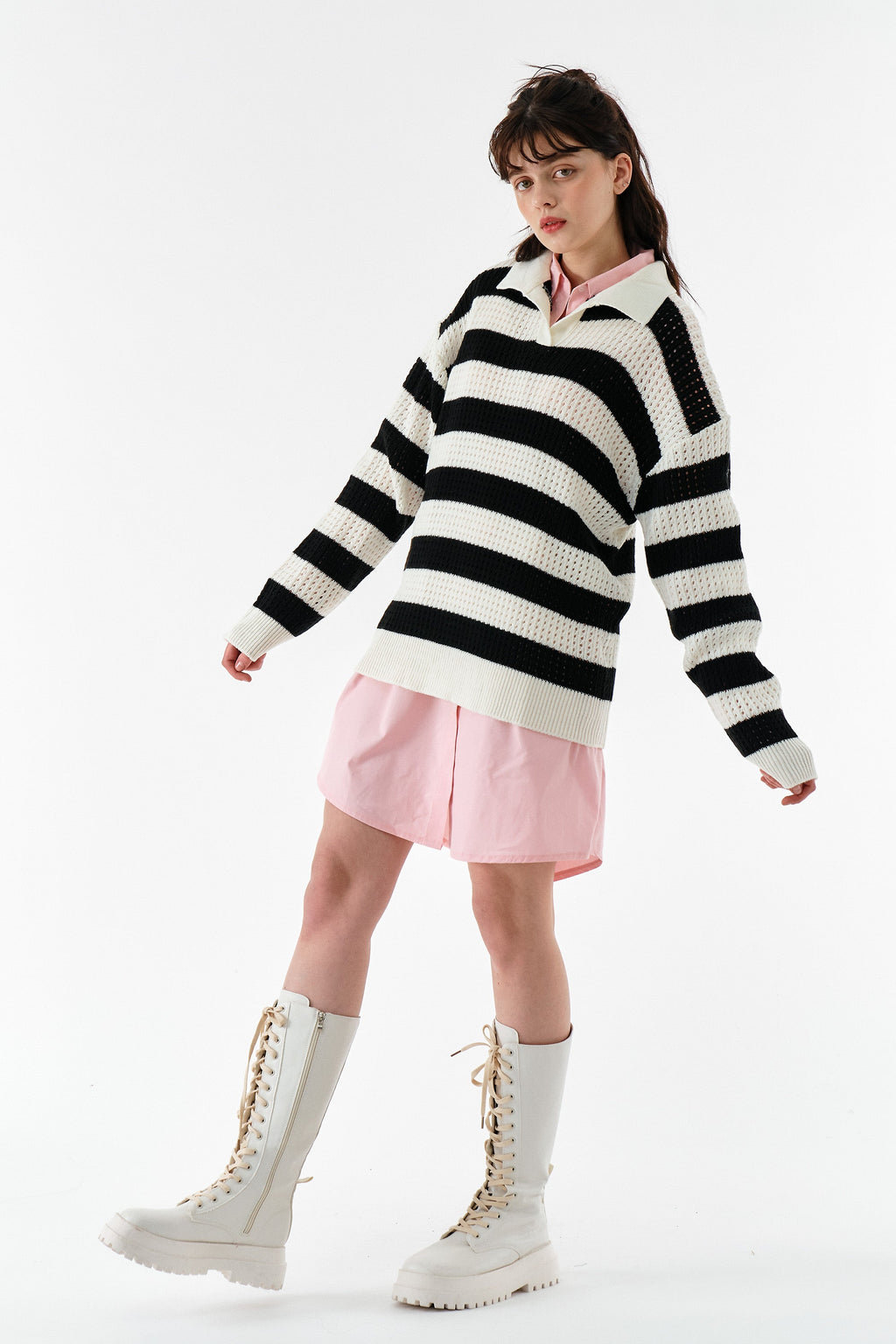 Flora Stripe Collar Sweater