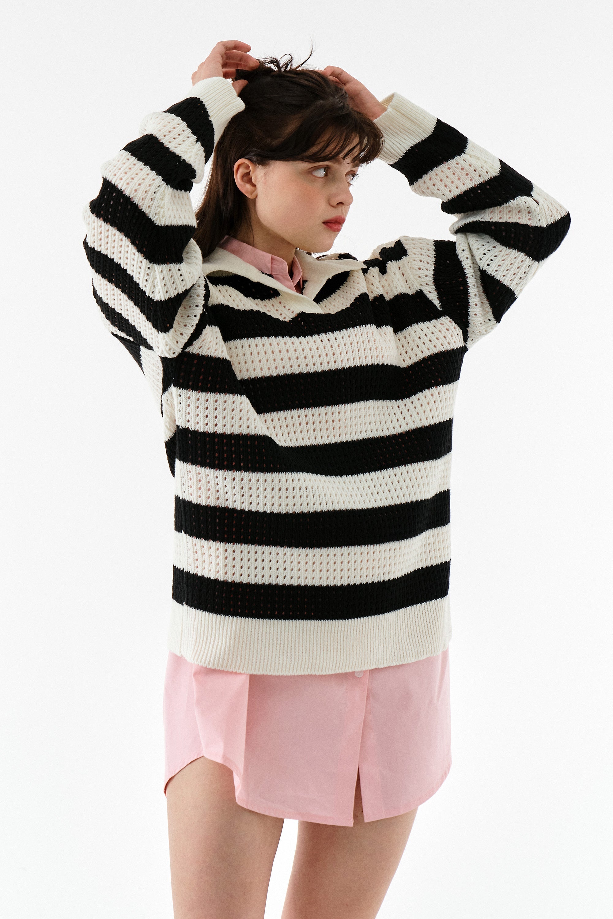 Flora Stripe Collar Sweater