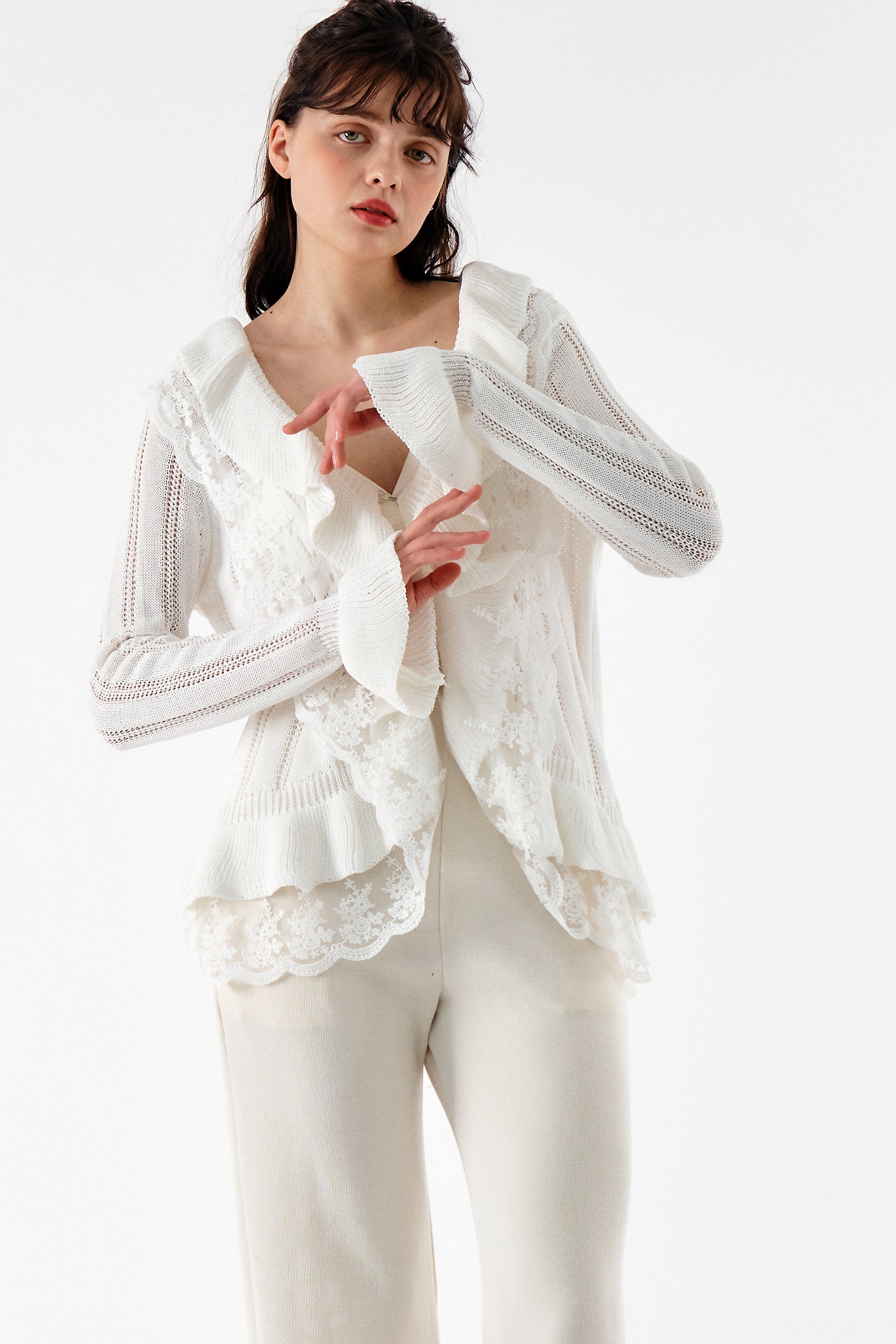 Miller Ruffle front Cardi Jacket