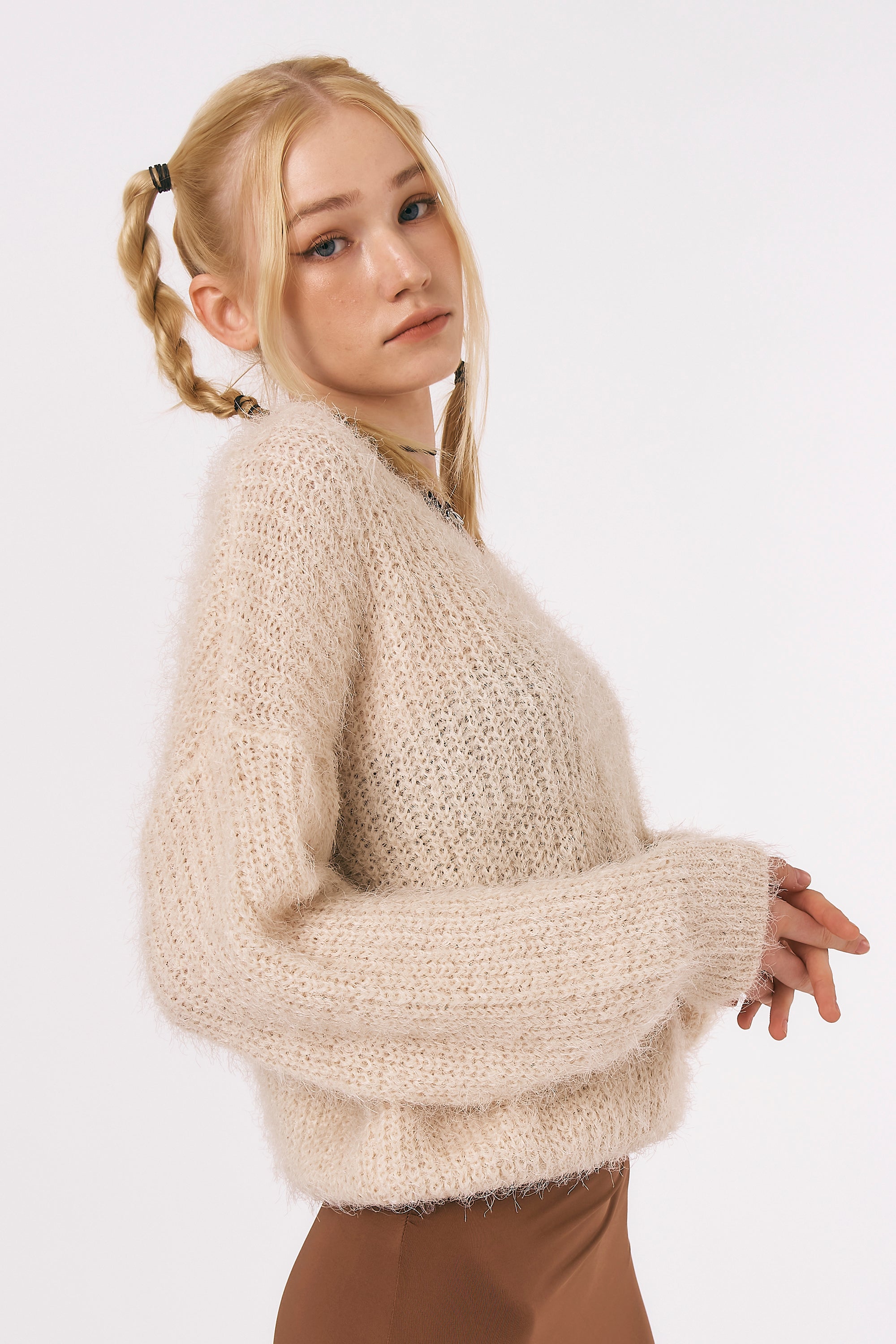Zoe Fuzzy Sweater Top